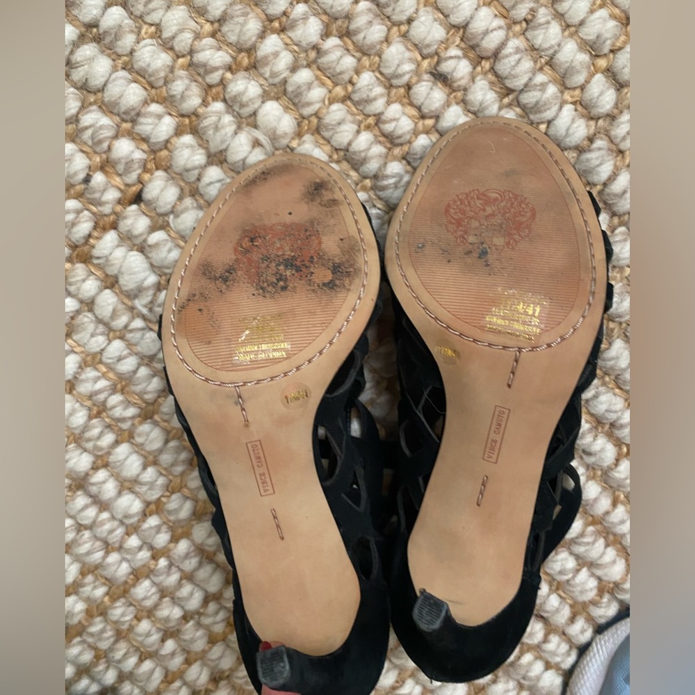 Black Strappy Suede High Heel Sandals - Women's - Picture 4 of 6